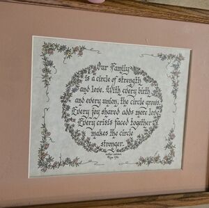 Vintage 60s Floral Family Quote Wall Art